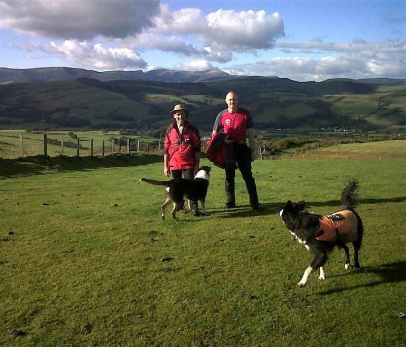 Finn and Stephen with another dog and handler